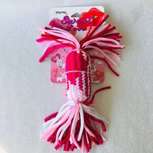 Elite Pet Products Rope Toy - Squeaky  Sweet Love pink 9 in